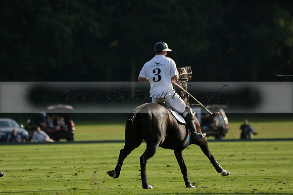Pluma Negra (white) v Shoreline (black) in the Brecknock Cup Subsidiary final polo match played on Sunday 25 August 2013 at Cowdray Park Polo Club on Ambersham 1. 2013.10.12 www.polopictures.co.uk