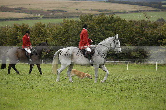 Devon & Somerset Stag Hounds meet at Hillhead Cross on Monday 14 October 2013. 2013.10.14 www.polopictures.co.uk