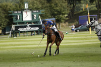 Combe Place (blue) v Silver Fox (white) in a Park House West Sussex Cup Polo match on Ambersham 1 at Cowdray Park Polo Club on Friday 30 August 2013. 2013.08.30 www.polopictures.co.uk