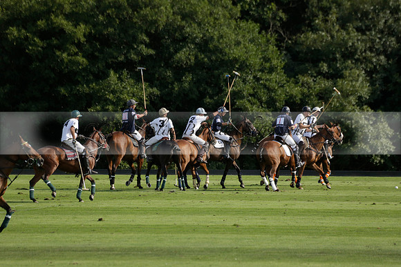Pandas (white) v Home Farm (navy) in a Park House West Sussex Cup Polo match on Brooksfield at Cowdray Park Polo Club on Friday 30 August 2013. 2013.08.30 www.polopictures.co.uk