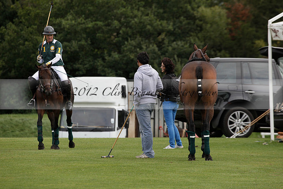 Broadoak Farm v Salkeld in an Autumn Cup polo match played on Lawns 2 at Cowdray Park Polo Club on Sunday 16 September 2012