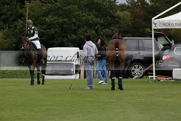 Broadoak Farm v Salkeld in an Autumn Cup polo match played on Lawns 2 at Cowdray Park Polo Club on Sunday 16 September 2012