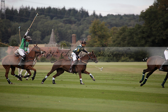 Broadoak Farm v Salkeld in an Autumn Cup polo match played on Lawns 2 at Cowdray Park Polo Club on Sunday 16 September 2012