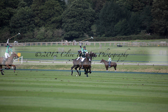 Broadoak Farm v Salkeld in an Autumn Cup polo match played on Lawns 2 at Cowdray Park Polo Club on Sunday 16 September 2012