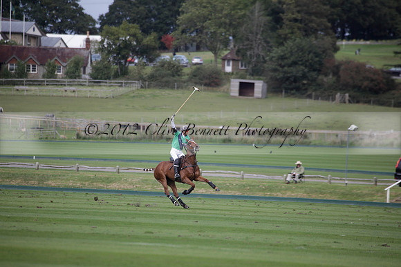Broadoak Farm v Salkeld in an Autumn Cup polo match played on Lawns 2 at Cowdray Park Polo Club on Sunday 16 September 2012