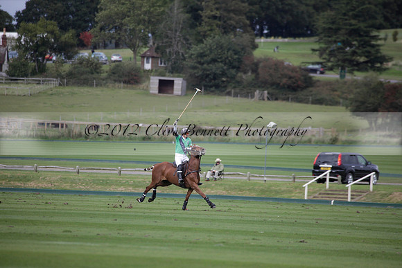 Broadoak Farm v Salkeld in an Autumn Cup polo match played on Lawns 2 at Cowdray Park Polo Club on Sunday 16 September 2012