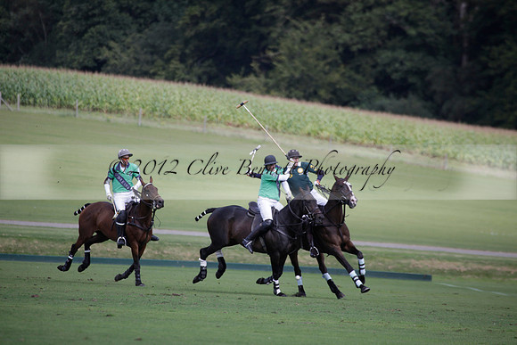 Broadoak Farm v Salkeld in an Autumn Cup polo match played on Lawns 2 at Cowdray Park Polo Club on Sunday 16 September 2012