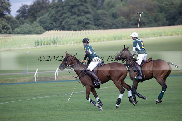 Broadoak Farm v Salkeld in an Autumn Cup polo match played on Lawns 2 at Cowdray Park Polo Club on Sunday 16 September 2012