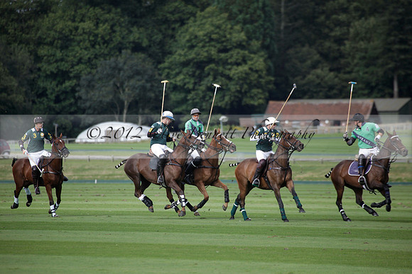 Broadoak Farm v Salkeld in an Autumn Cup polo match played on Lawns 2 at Cowdray Park Polo Club on Sunday 16 September 2012