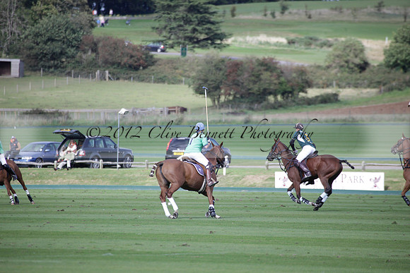 Broadoak Farm v Salkeld in an Autumn Cup polo match played on Lawns 2 at Cowdray Park Polo Club on Sunday 16 September 2012