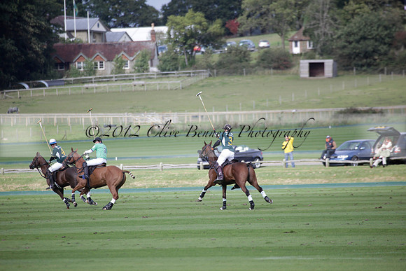 Broadoak Farm v Salkeld in an Autumn Cup polo match played on Lawns 2 at Cowdray Park Polo Club on Sunday 16 September 2012
