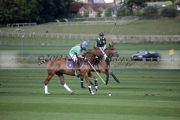 Broadoak Farm v Salkeld in an Autumn Cup polo match played on Lawns 2 at Cowdray Park Polo Club on Sunday 16 September 2012