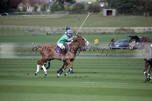 Broadoak Farm v Salkeld in an Autumn Cup polo match played on Lawns 2 at Cowdray Park Polo Club on Sunday 16 September 2012