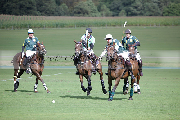 Broadoak Farm v Salkeld in an Autumn Cup polo match played on Lawns 2 at Cowdray Park Polo Club on Sunday 16 September 2012