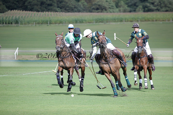 Broadoak Farm v Salkeld in an Autumn Cup polo match played on Lawns 2 at Cowdray Park Polo Club on Sunday 16 September 2012