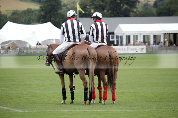 Sumaya v Cortium in a Veuve Clicquot Gold Cup semi-final polo match played on Thursday 12 July 2012 at Cowdray Park Polo Club on Ambersham 1