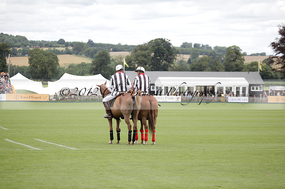 Sumaya v Cortium in a Veuve Clicquot Gold Cup semi-final polo match played on Thursday 12 July 2012 at Cowdray Park Polo Club on Ambersham 1
