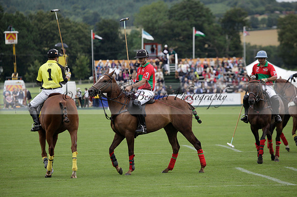 Sumaya v Cortium in a Veuve Clicquot Gold Cup semi-final polo match played on Thursday 12 July 2012 at Cowdray Park Polo Club on Ambersham 1