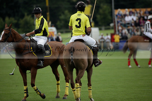 Sumaya v Cortium in a Veuve Clicquot Gold Cup semi-final polo match played on Thursday 12 July 2012 at Cowdray Park Polo Club on Ambersham 1