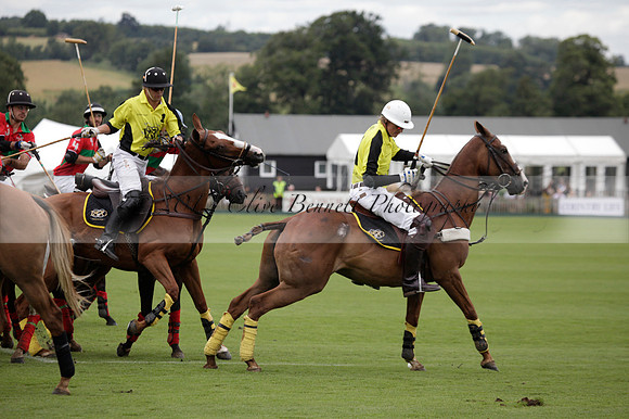 Sumaya v Cortium in a Veuve Clicquot Gold Cup semi-final polo match played on Thursday 12 July 2012 at Cowdray Park Polo Club on Ambersham 1