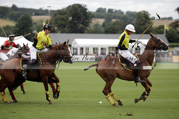 Sumaya v Cortium in a Veuve Clicquot Gold Cup semi-final polo match played on Thursday 12 July 2012 at Cowdray Park Polo Club on Ambersham 1