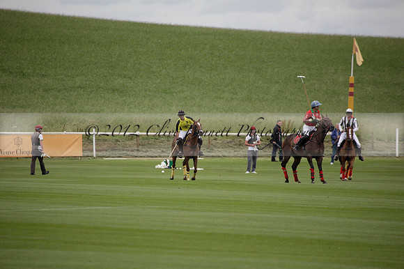 Sumaya v Cortium in a Veuve Clicquot Gold Cup semi-final polo match played on Thursday 12 July 2012 at Cowdray Park Polo Club on Ambersham 1