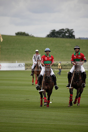 Sumaya v Cortium in a Veuve Clicquot Gold Cup semi-final polo match played on Thursday 12 July 2012 at Cowdray Park Polo Club on Ambersham 1