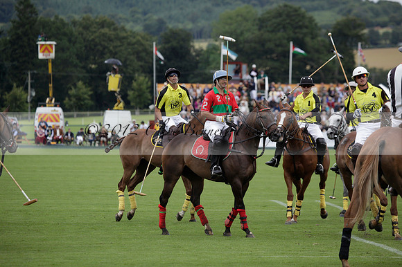 Sumaya v Cortium in a Veuve Clicquot Gold Cup semi-final polo match played on Thursday 12 July 2012 at Cowdray Park Polo Club on Ambersham 1