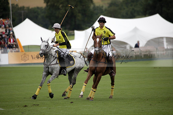 Sumaya v Cortium in a Veuve Clicquot Gold Cup semi-final polo match played on Thursday 12 July 2012 at Cowdray Park Polo Club on Ambersham 1