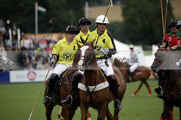 Sumaya v Cortium in a Veuve Clicquot Gold Cup semi-final polo match played on Thursday 12 July 2012 at Cowdray Park Polo Club on Ambersham 1