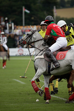 Sumaya v Cortium in a Veuve Clicquot Gold Cup semi-final polo match played on Thursday 12 July 2012 at Cowdray Park Polo Club on Ambersham 1