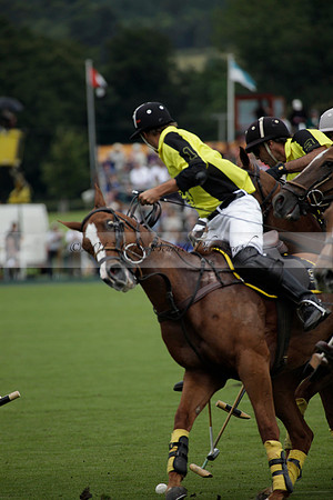 Sumaya v Cortium in a Veuve Clicquot Gold Cup semi-final polo match played on Thursday 12 July 2012 at Cowdray Park Polo Club on Ambersham 1