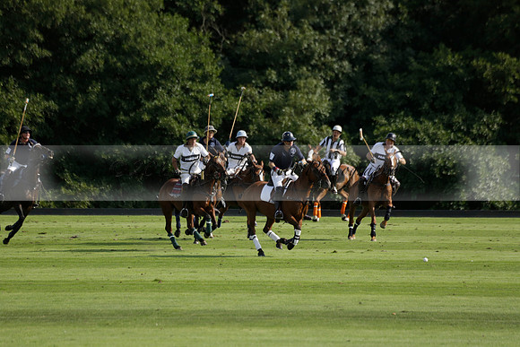 Pandas (white) v Home Farm (navy) in a Park House West Sussex Cup Polo match on Brooksfield at Cowdray Park Polo Club on Friday 30 August 2013. 2013.08.30 www.polopictures.co.uk