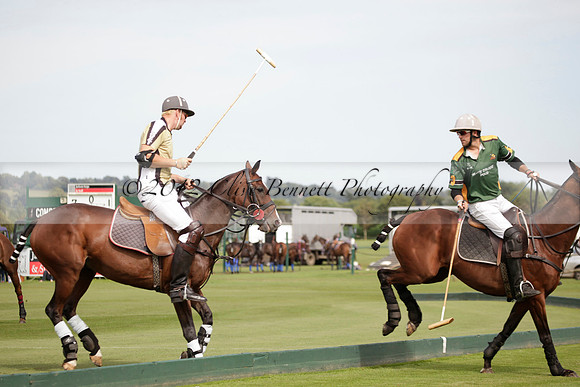 Maiz Dulce v Combe in a Brecknock Cup polo match played on Ambersham 2 at Cowdray Park Polo Club on Friday 17 August 2012