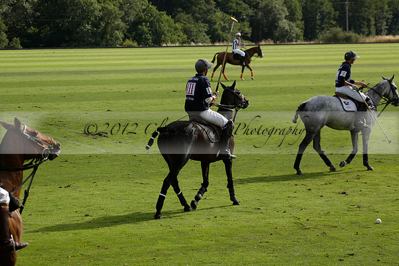 Pandas (white) v Home Farm (navy) in a Park House West Sussex Cup Polo match on Brooksfield at Cowdray Park Polo Club on Friday 30 August 2013. 2013.08.30 www.polopictures.co.uk