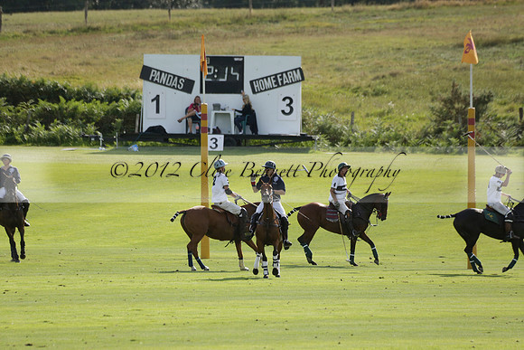 Pandas (white) v Home Farm (navy) in a Park House West Sussex Cup Polo match on Brooksfield at Cowdray Park Polo Club on Friday 30 August 2013. 2013.08.30 www.polopictures.co.uk