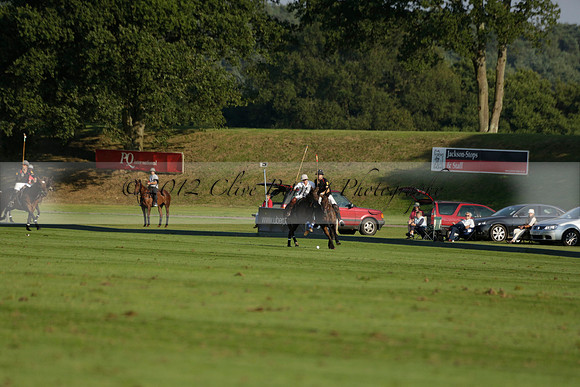 Pluma Negra (white) v Shoreline (black) in the Brecknock Cup Subsidiary final polo match played on Sunday 25 August 2013 at Cowdray Park Polo Club on Ambersham 1. 2013.10.12 www.polopictures.co.uk