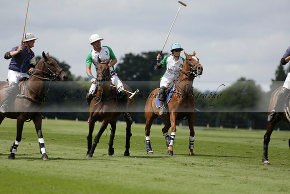 Burningfold (blue) v Wairakei Pastoral (green) in the Ruins Cup Final on Sunday 04 August 2013.