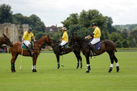 La Tremenda (lilac) v Maiz Dulce (yellow) in a Brecknock Cup polo match played on Lawns 1 at the Cowdray Park Polo Club on Tuesday 13 August 2013