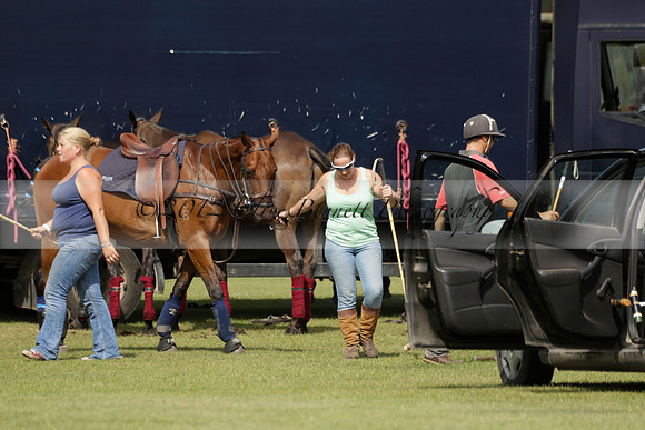Maiz Dulce (green) v River (blue) in a Uber Polo Midsummer 12 goal polo match on Wednesday 21 August 2013 at Cowdray park Polo Club on Ambersham 2.  www.polopictures.co.uk