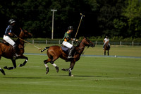 Maiz Dulce (green) v River (blue) in a Uber Polo Midsummer 12 goal polo match on Wednesday 21 August 2013 at Cowdray park Polo Club on Ambersham 2.  www.polopictures.co.uk
