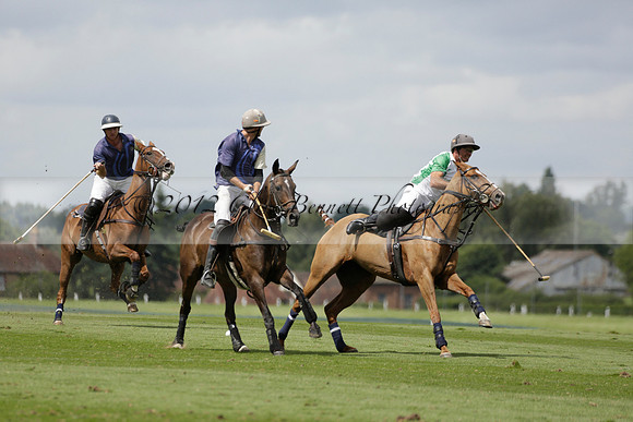 Burningfold (blue) v Wairakei Pastoral (green) in the Ruins Cup Final on Sunday 04 August 2013.