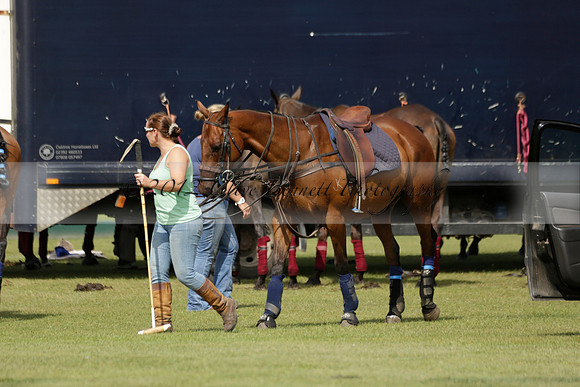 Maiz Dulce (green) v River (blue) in a Uber Polo Midsummer 12 goal polo match on Wednesday 21 August 2013 at Cowdray park Polo Club on Ambersham 2.  www.polopictures.co.uk