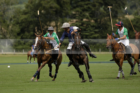 Burningfold (blue) v Wairakei Pastoral (green) in the Ruins Cup Final on Sunday 04 August 2013.