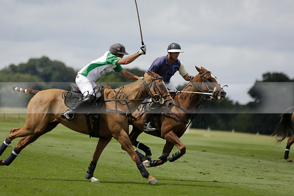 Burningfold (blue) v Wairakei Pastoral (green) in the Ruins Cup Final on Sunday 04 August 2013.