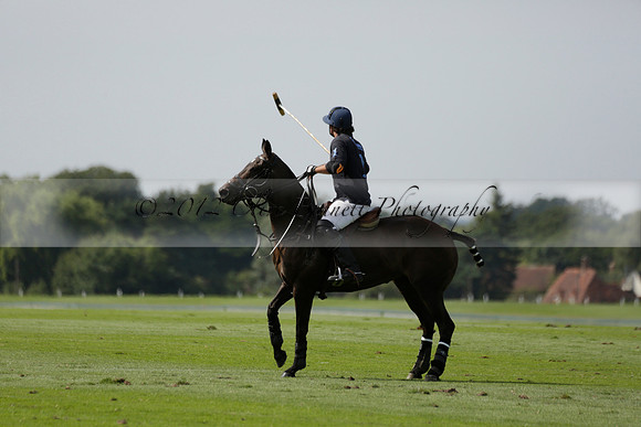 Maiz Dulce (green) v River (blue) in a Uber Polo Midsummer 12 goal polo match on Wednesday 21 August 2013 at Cowdray park Polo Club on Ambersham 2.  www.polopictures.co.uk