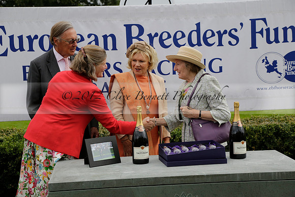 Race 6 Goodwood The British Stallion Studs Turf Club E.B.F. Fillies Stakes. 20130731. Race winner Ribbons owner Elite Racing Club