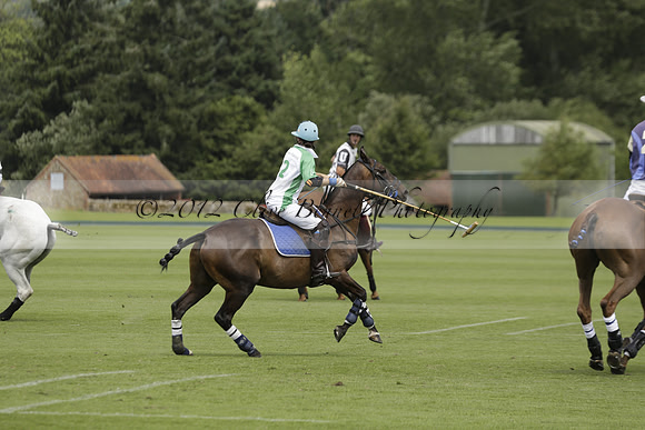 Burningfold (blue) v Wairakei Pastoral (green) in the Ruins Cup Final on Sunday 04 August 2013.
