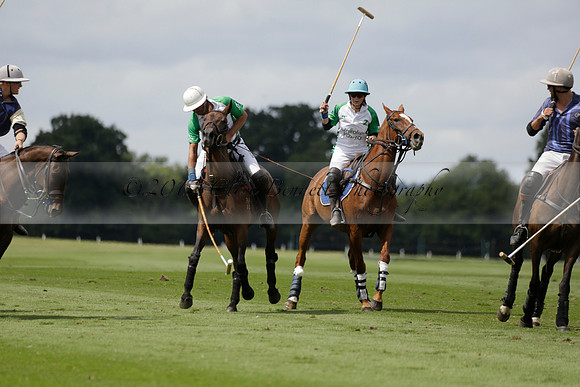 Burningfold (blue) v Wairakei Pastoral (green) in the Ruins Cup Final on Sunday 04 August 2013.