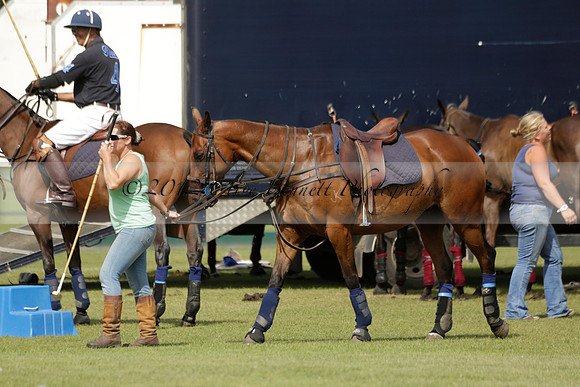Maiz Dulce (green) v River (blue) in a Uber Polo Midsummer 12 goal polo match on Wednesday 21 August 2013 at Cowdray park Polo Club on Ambersham 2.  www.polopictures.co.uk